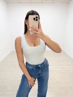 TOP ALGODÓN TACHAS GRIS